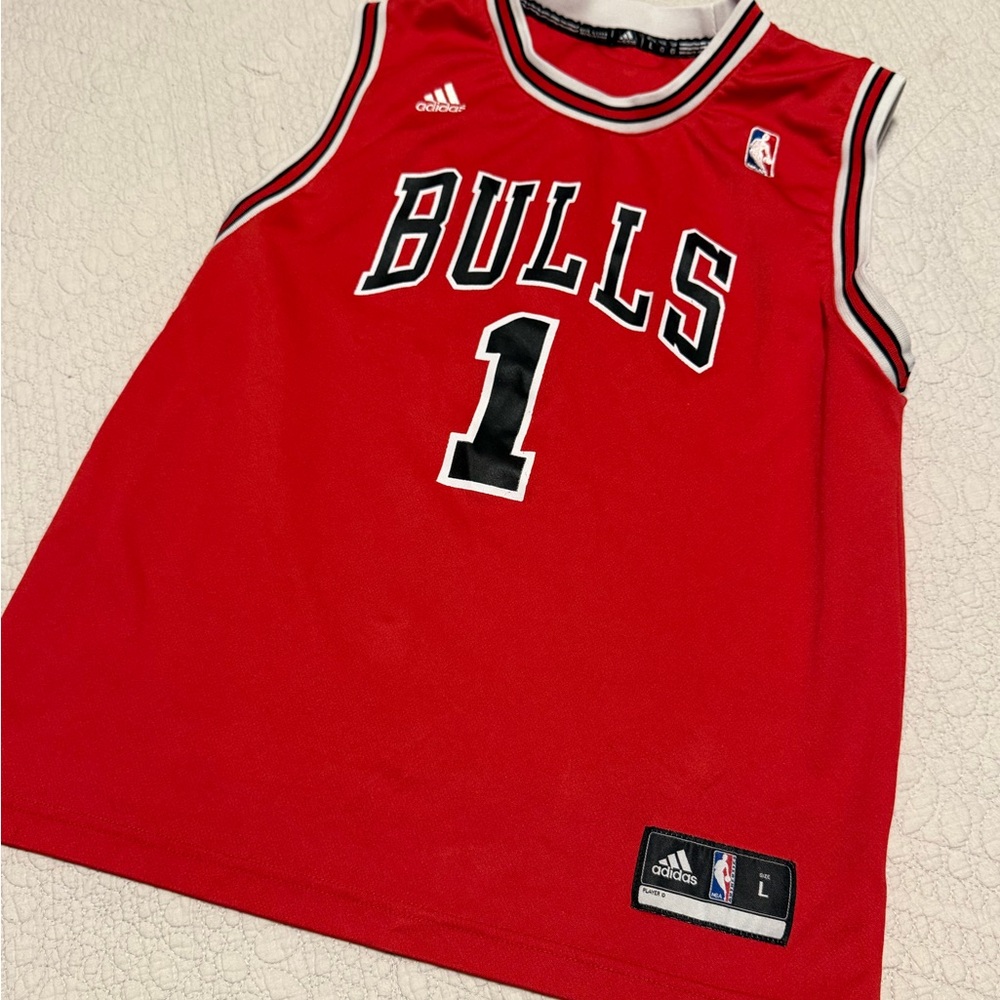 adidas Red & Black Chicago Bulls #1 Kids Basketball Jersey